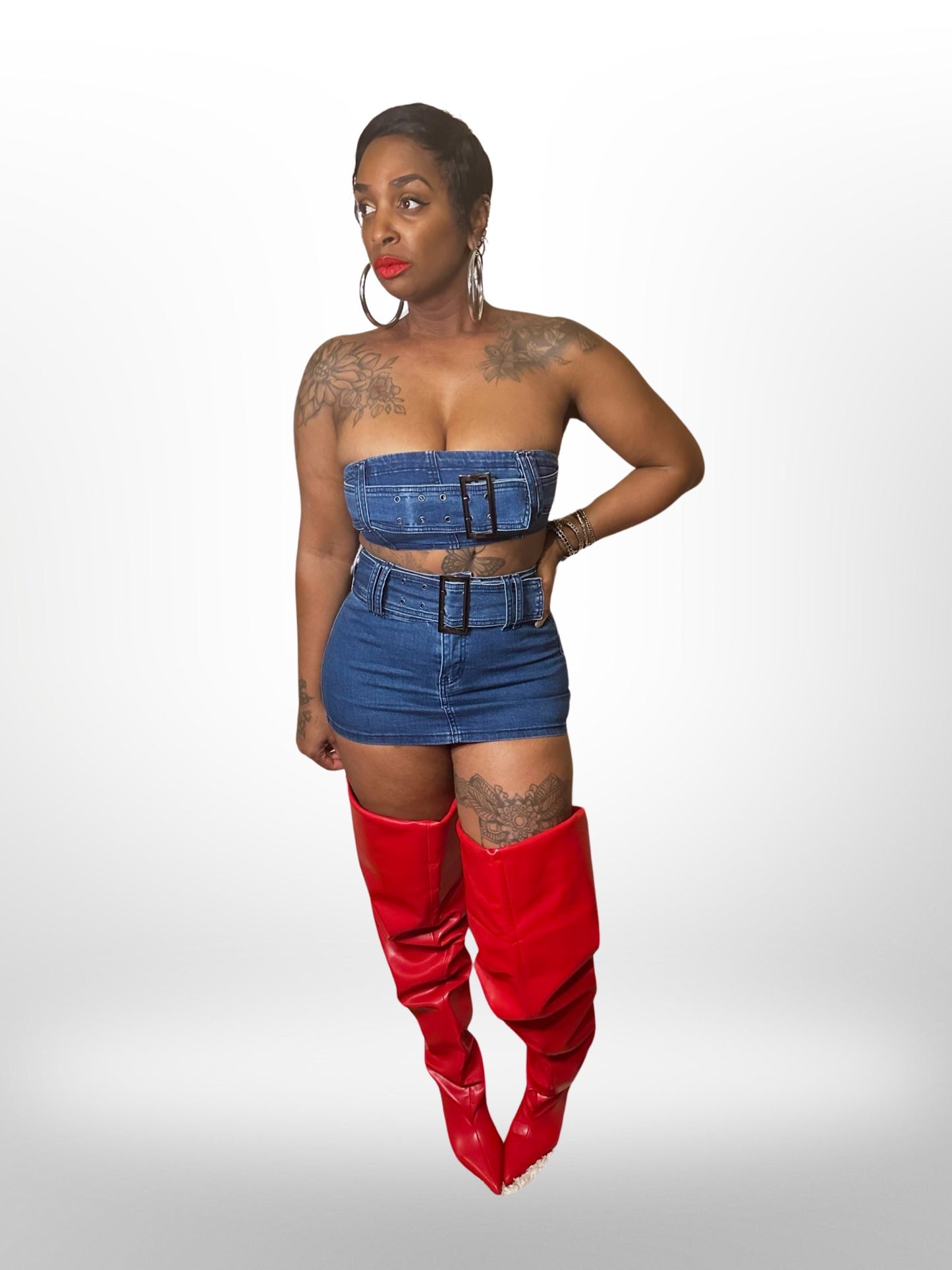 Denim Cheeky set