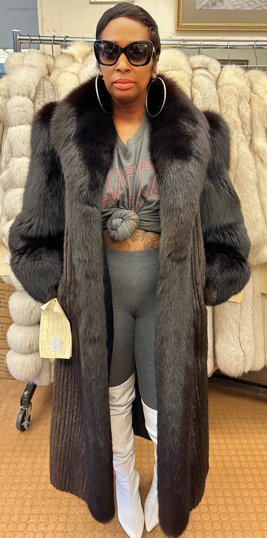 Dark Brown Mink w/ Fox trim