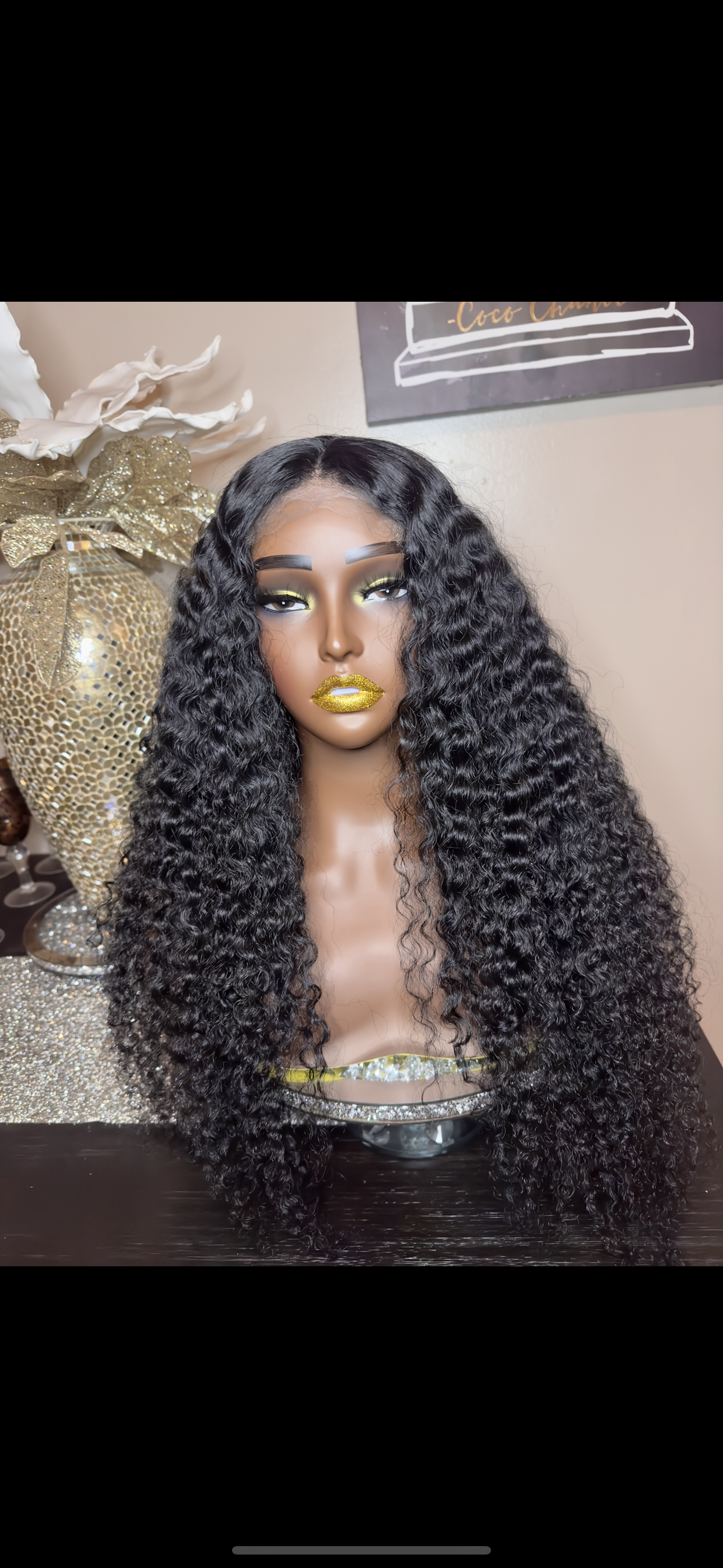 Kinky Curl Closure Wig 200 Density